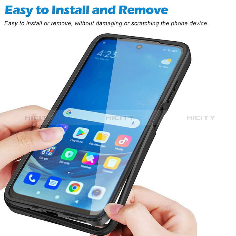 Samsung Galaxy A12用360度 フルカバー ハイブリットバンパーケース クリア透明 プラスチック カバー MJ1 サムスン 