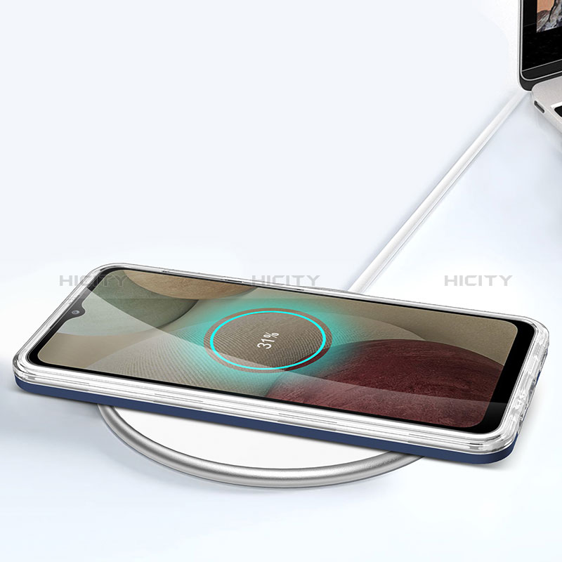 Samsung Galaxy A12用ハイブリットバンパーケース クリア透明 プラスチック 鏡面 カバー MQ1 サムスン 