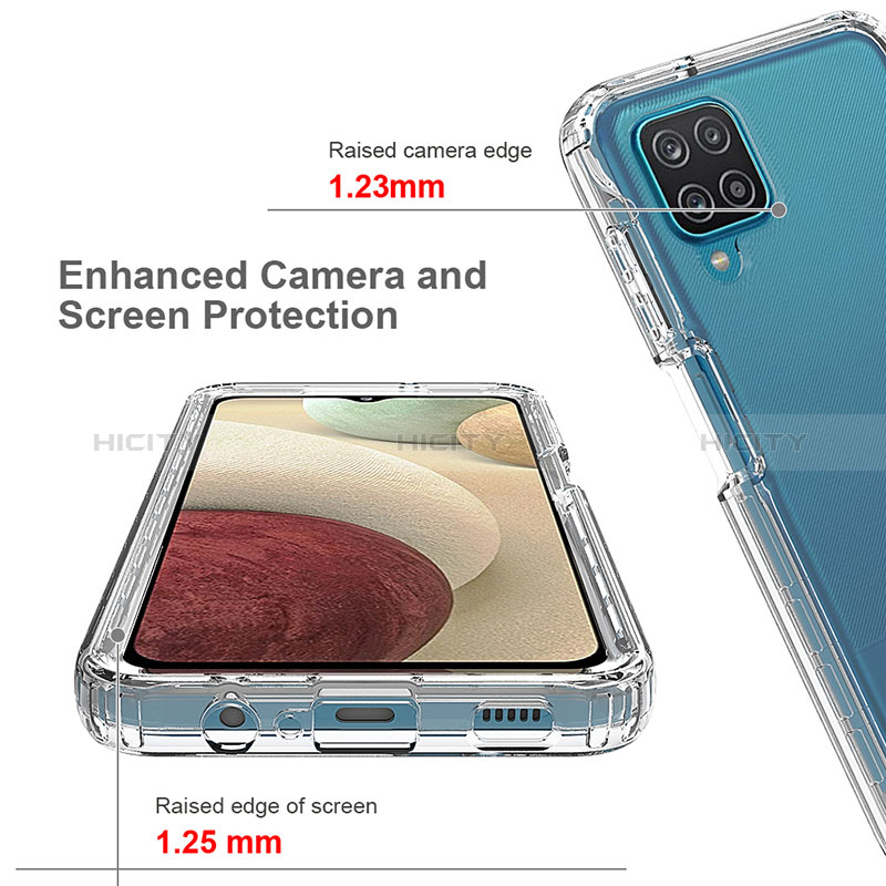 Samsung Galaxy A12用前面と背面 360度 フルカバー 極薄ソフトケース シリコンケース 耐衝撃 全面保護 バンパー 勾配色 透明 サムスン 
