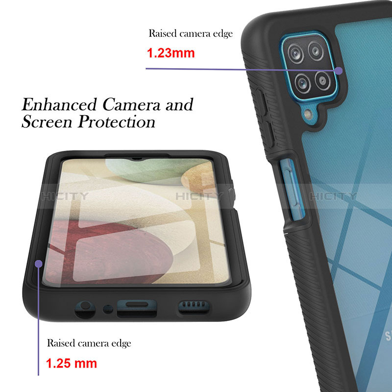 Samsung Galaxy A12 Nacho用360度 フルカバー ハイブリットバンパーケース クリア透明 プラスチック カバー YB2 サムスン 