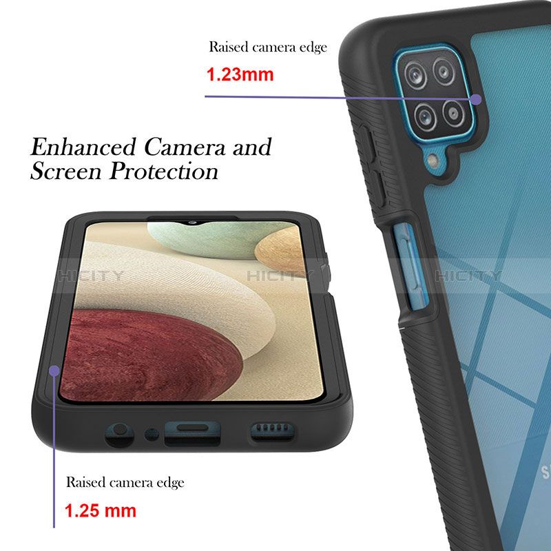 Samsung Galaxy A12 Nacho用360度 フルカバー ハイブリットバンパーケース クリア透明 プラスチック カバー YB1 サムスン 