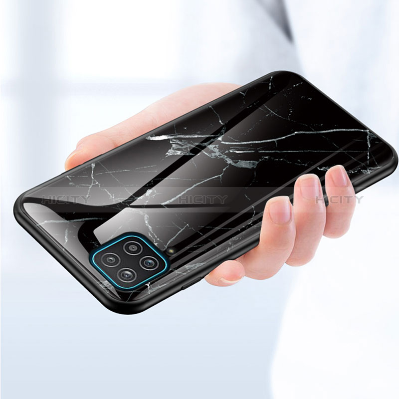 Samsung Galaxy A12 Nacho用ハイブリットバンパーケース プラスチック パターン 鏡面 カバー サムスン 