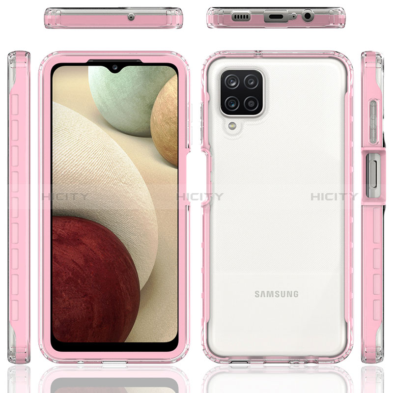 Samsung Galaxy A12 Nacho用360度 フルカバー ハイブリットバンパーケース クリア透明 プラスチック カバー JX1 サムスン 