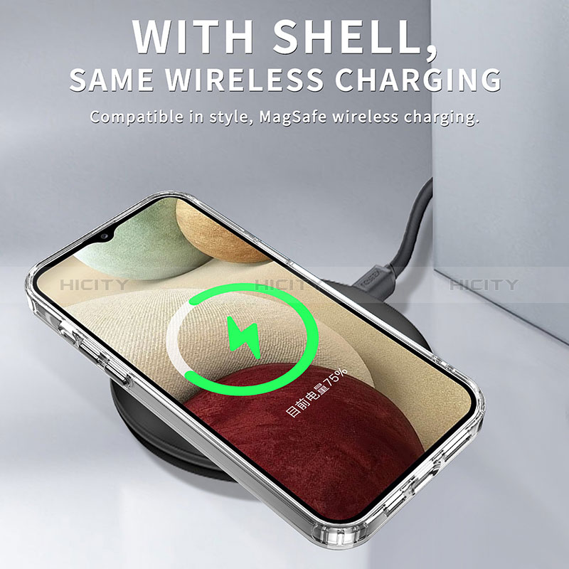 Samsung Galaxy A12 Nacho用ハイブリットバンパーケース クリア透明 プラスチック カバー AC1 サムスン 