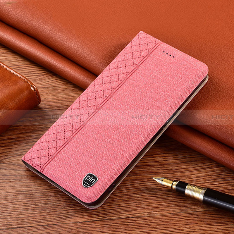 Samsung Galaxy A13 5G用手帳型 布 スタンド H12P サムスン ピンク