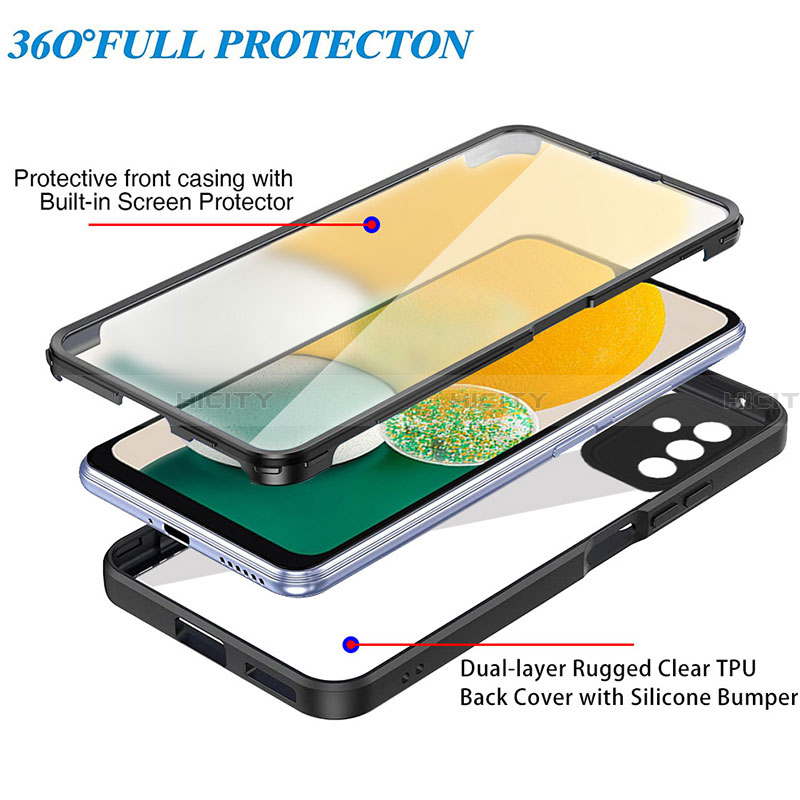 Samsung Galaxy A13 5G用360度 フルカバー ハイブリットバンパーケース クリア透明 プラスチック カバー MJ1 サムスン 