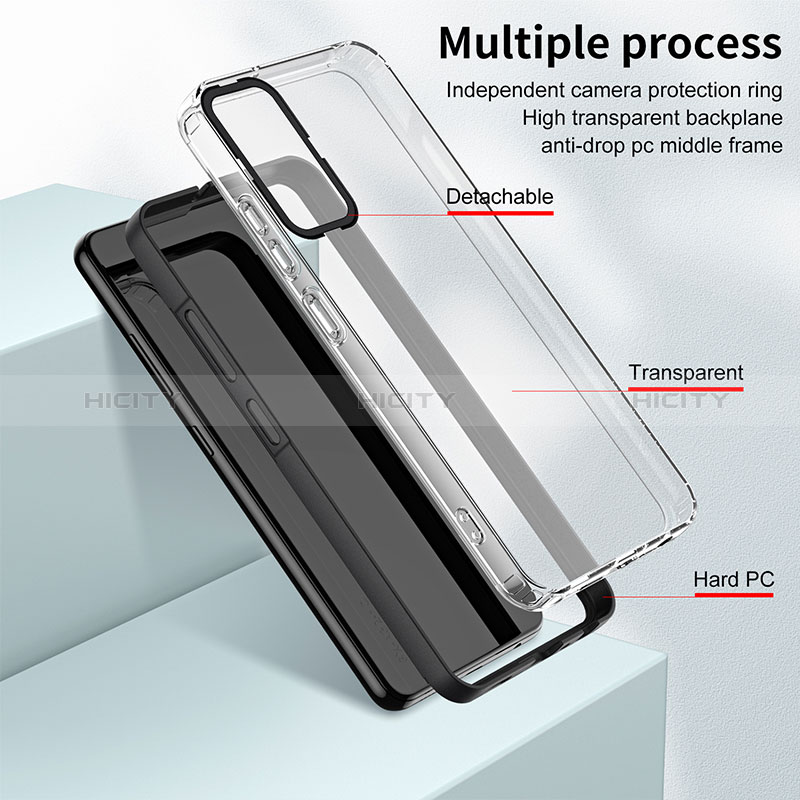 Samsung Galaxy A14 5G用ハイブリットバンパーケース クリア透明 プラスチック 鏡面 カバー H01P サムスン 