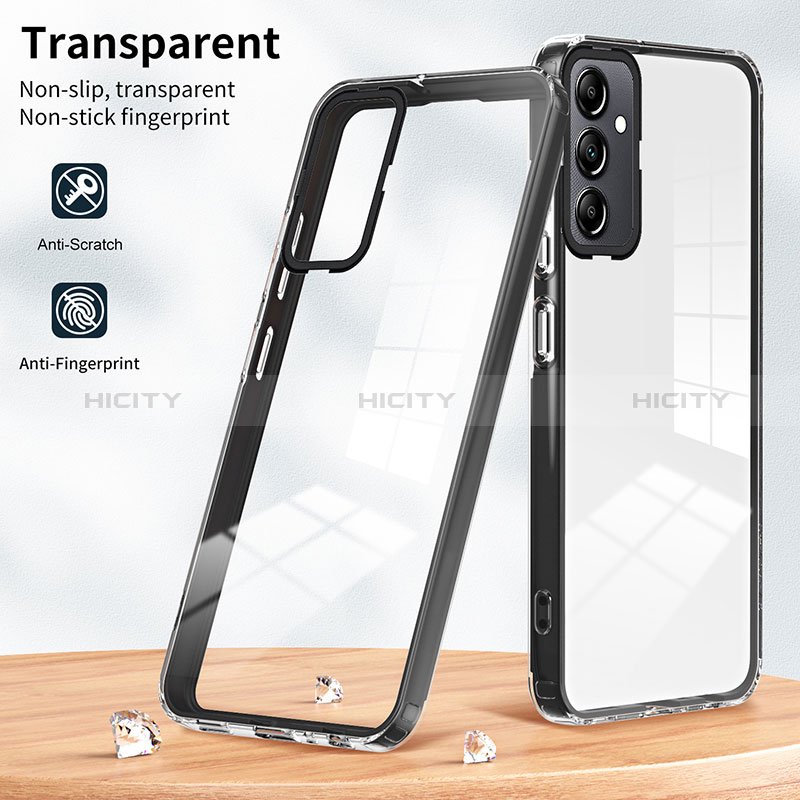 Samsung Galaxy A14 5G用ハイブリットバンパーケース クリア透明 プラスチック 鏡面 カバー H01P サムスン 