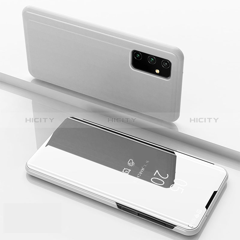 Samsung Galaxy A15 5G用手帳型 レザーケース スタンド 鏡面 カバー ZL1 サムスン シルバー