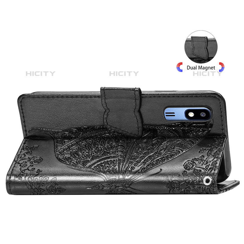 Samsung Galaxy A2 Core A260F A260G用手帳型 レザーケース スタンド バタフライ 蝶 カバー サムスン 