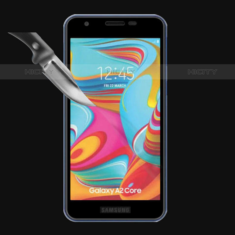 Samsung Galaxy A2 Core A260F A260G用強化ガラス フル液晶保護フィルム F02 サムスン ブラック