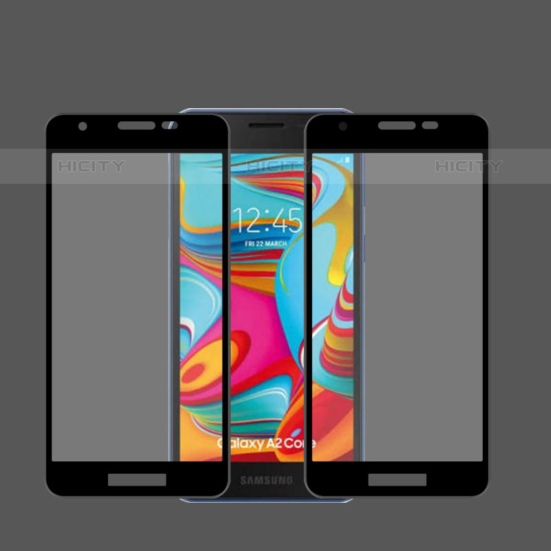 Samsung Galaxy A2 Core A260F A260G用強化ガラス フル液晶保護フィルム F03 サムスン ブラック
