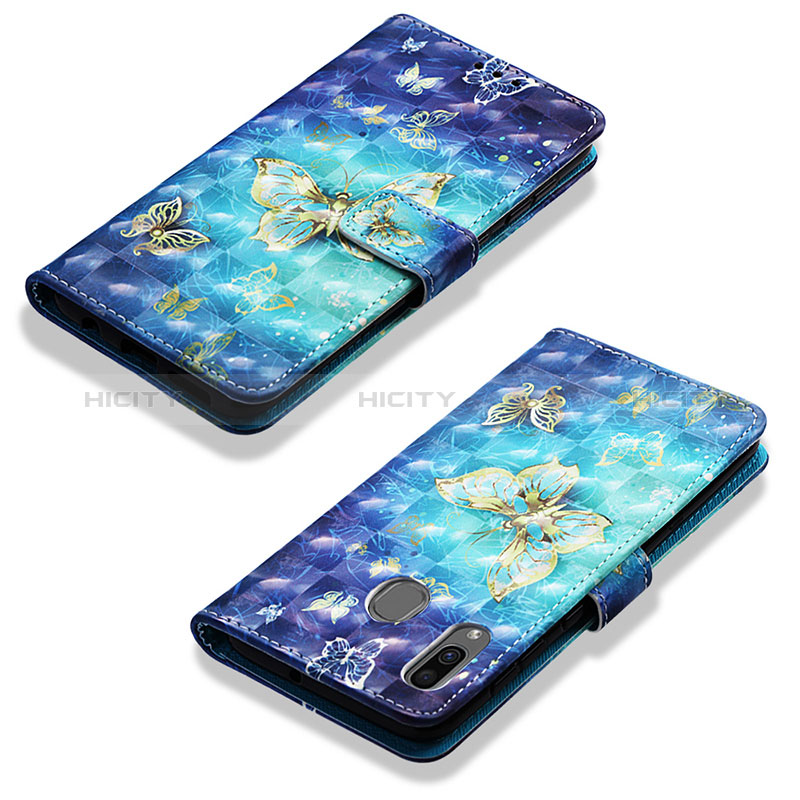 Samsung Galaxy A20用手帳型 レザーケース スタンド パターン カバー Y03B サムスン 