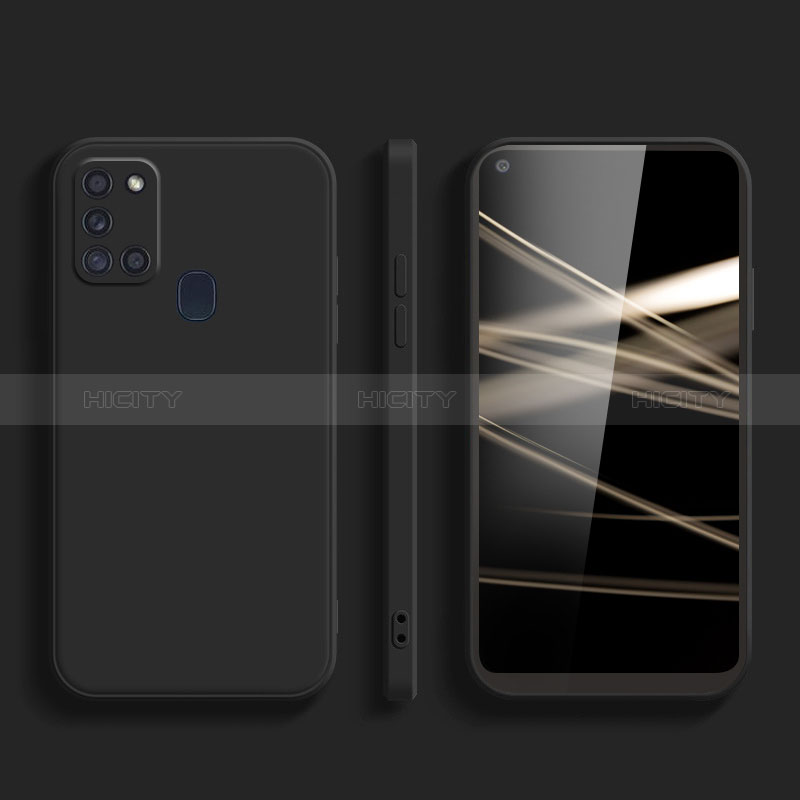 Samsung Galaxy A21s用360度 フルカバー極薄ソフトケース シリコンケース 耐衝撃 全面保護 バンパー YK2 サムスン ブラック