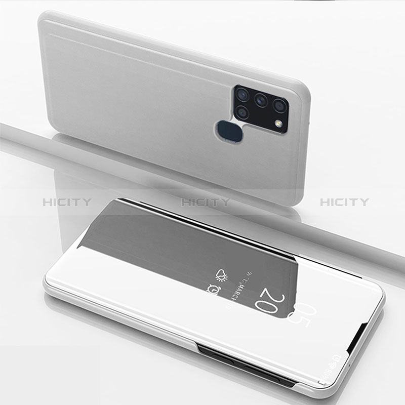 Samsung Galaxy A21s用手帳型 レザーケース スタンド 鏡面 カバー ZL1 サムスン 
