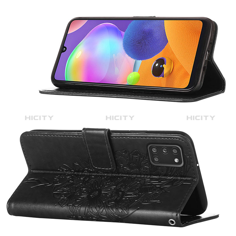 Samsung Galaxy A21s用手帳型 レザーケース スタンド バタフライ 蝶 カバー Y01B サムスン 