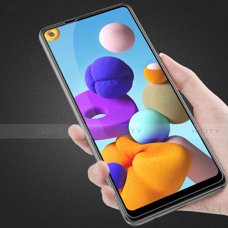 Samsung Galaxy A21s用強化ガラス フル液晶保護フィルム サムスン ブラック