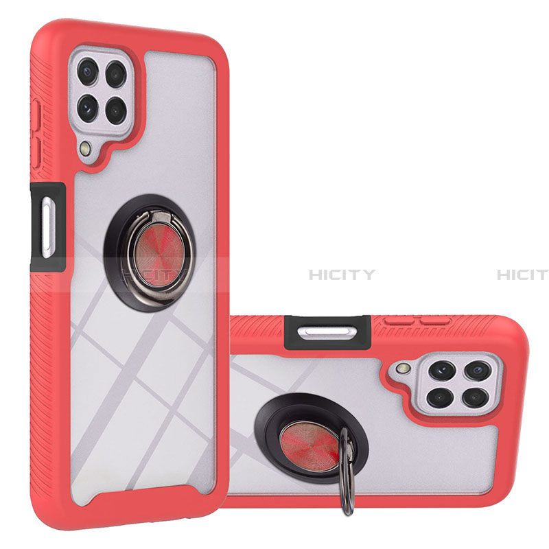 Samsung Galaxy A22 4G用ハイブリットバンパーケース プラスチック アンド指輪 マグネット式 ZJ1 サムスン