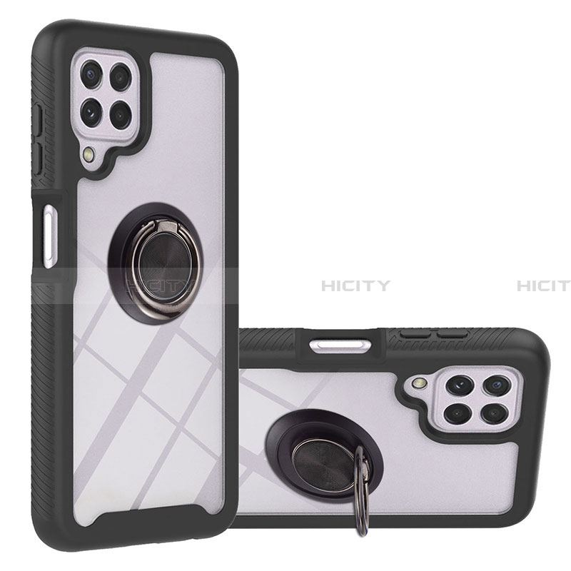 Samsung Galaxy A22 4G用ハイブリットバンパーケース プラスチック アンド指輪 マグネット式 ZJ1 サムスン