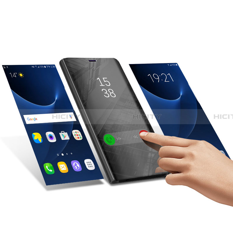 Samsung Galaxy A22 4G用手帳型 レザーケース スタンド 鏡面 カバー サムスン 
