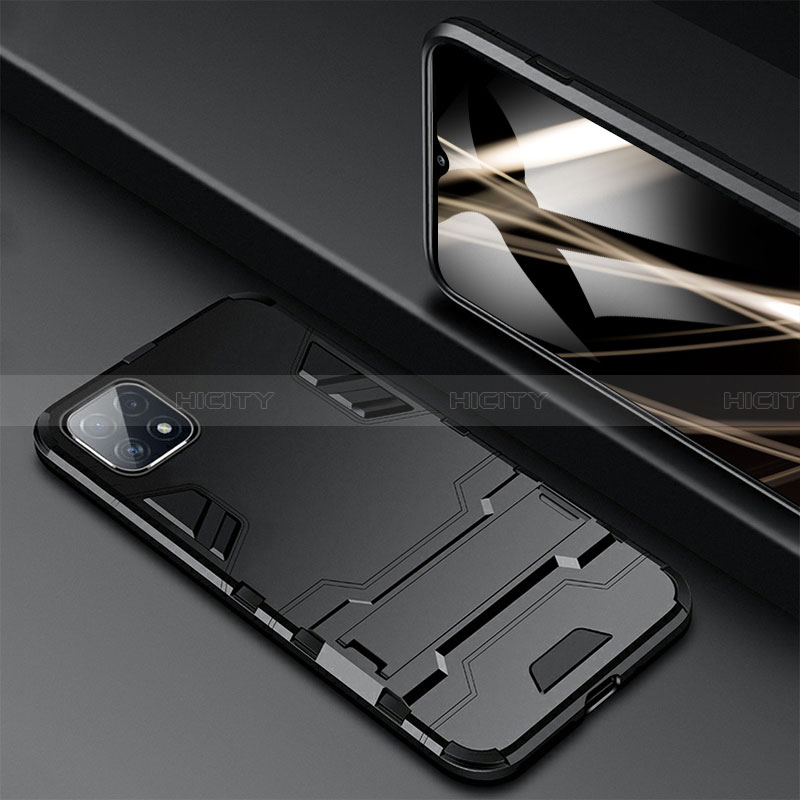 Samsung Galaxy A22 5G用ハイブリットバンパーケース スタンド プラスチック 兼シリコーン カバー サムスン 