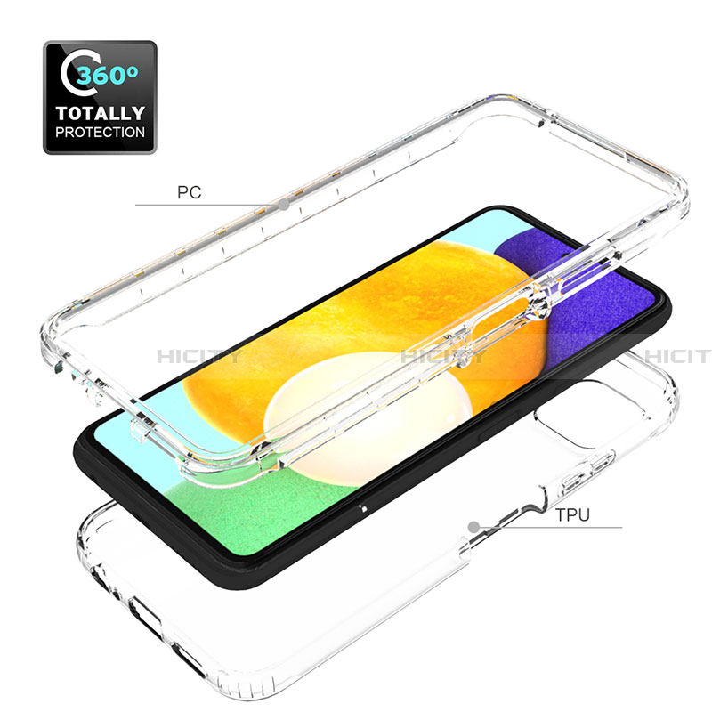 Samsung Galaxy A22 5G用前面と背面 360度 フルカバー 極薄ソフトケース シリコンケース 耐衝撃 全面保護 バンパー 勾配色 透明 サムスン 
