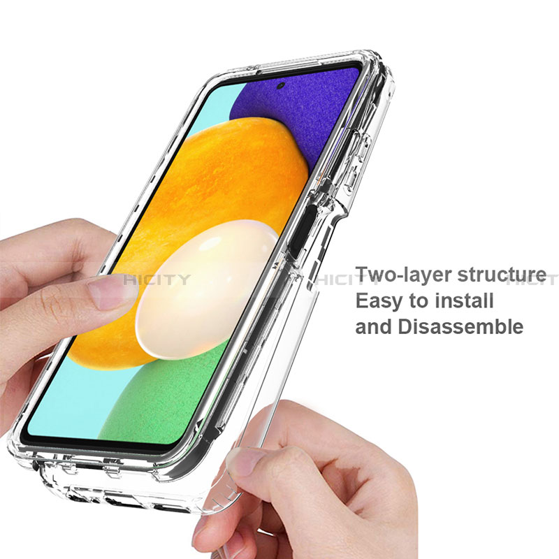 Samsung Galaxy A22 5G用前面と背面 360度 フルカバー 極薄ソフトケース シリコンケース 耐衝撃 全面保護 バンパー 勾配色 透明 サムスン 