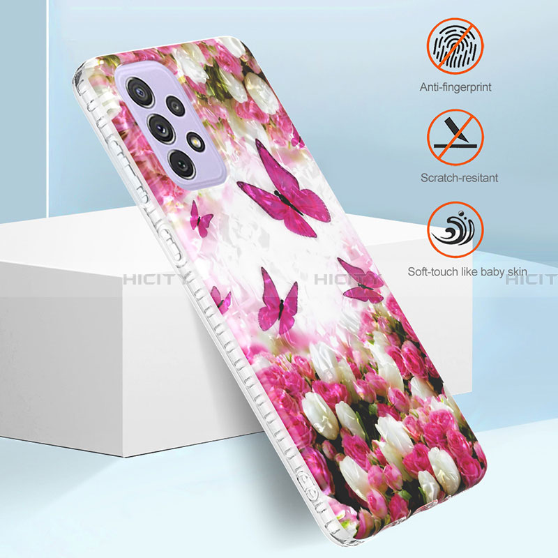 Samsung Galaxy A23 4G用シリコンケース ソフトタッチラバー バタフライ パターン カバー Y04B サムスン 