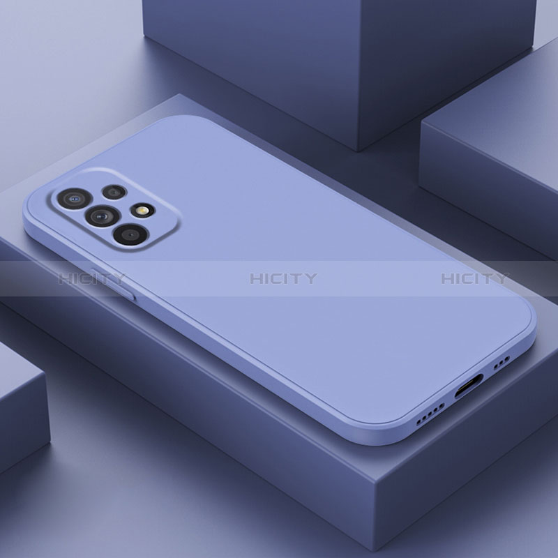 Samsung Galaxy A23 5G用360度 フルカバー極薄ソフトケース シリコンケース 耐衝撃 全面保護 バンパー サムスン ラベンダーグレー