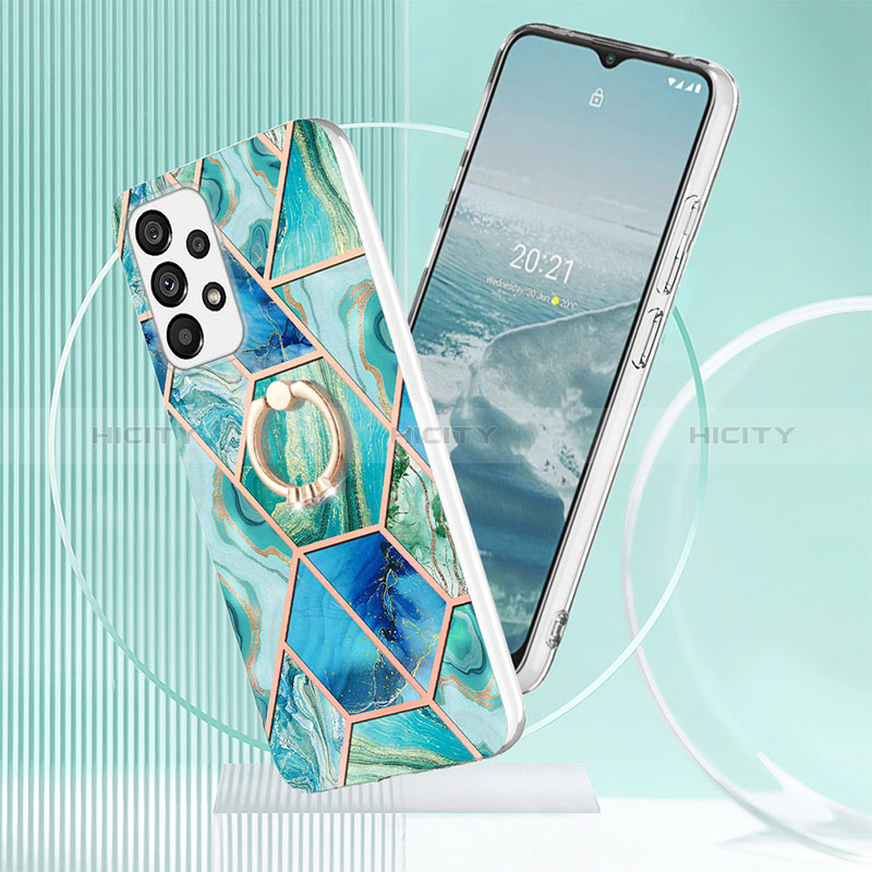Samsung Galaxy A23 5G用シリコンケース ソフトタッチラバー バタフライ パターン カバー アンド指輪 Y01B サムスン 