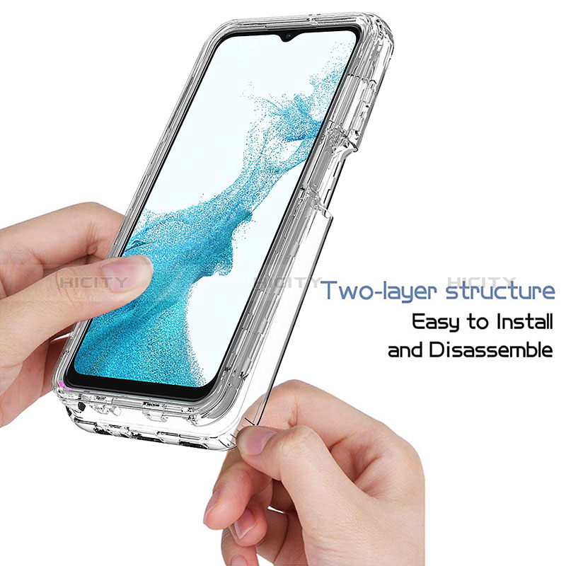 Samsung Galaxy A23 5G用前面と背面 360度 フルカバー 極薄ソフトケース シリコンケース 耐衝撃 全面保護 バンパー 勾配色 透明 サムスン 