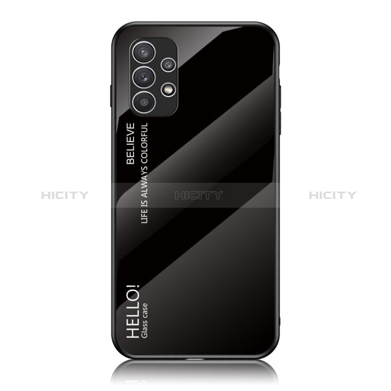 Samsung Galaxy A23 5G用ハイブリットバンパーケース プラスチック 鏡面 虹 グラデーション 勾配色 カバー LS1 サムスン 