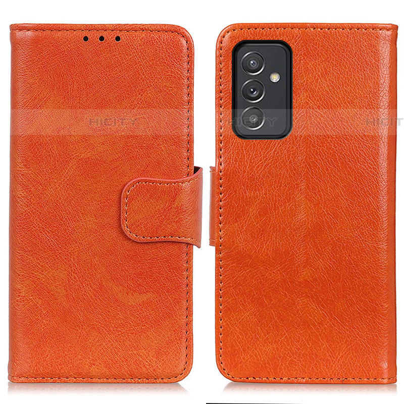 Samsung Galaxy A25 5G用手帳型 レザーケース スタンド カバー N05P サムスン オレンジ