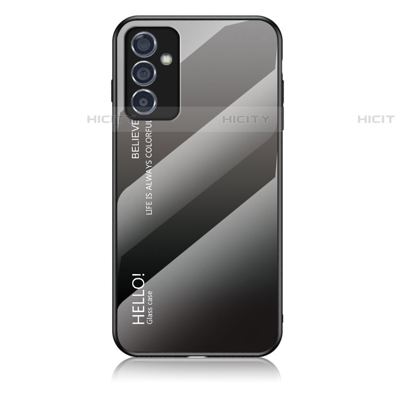 Samsung Galaxy A25 5G用ハイブリットバンパーケース プラスチック 鏡面 虹 グラデーション 勾配色 カバー LS1 サムスン 