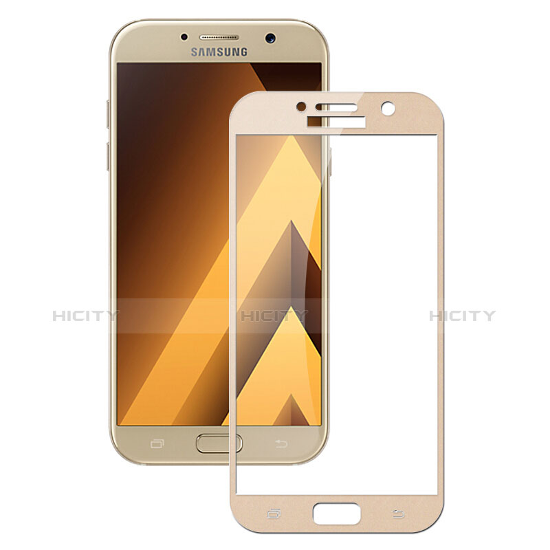 Samsung Galaxy A3 (2017) SM-A320F用強化ガラス フル液晶保護フィルム F03 サムスン ゴールド
