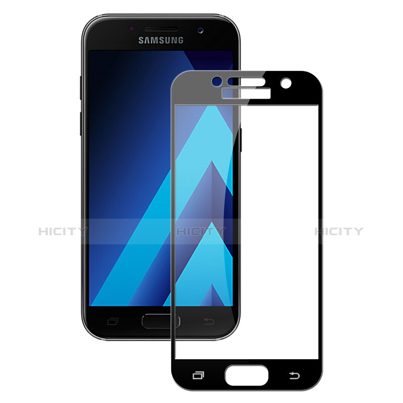 Samsung Galaxy A3 (2017) SM-A320F用強化ガラス フル液晶保護フィルム F03 サムスン ブラック