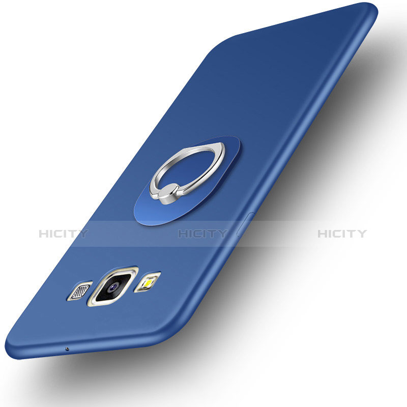Samsung Galaxy A3 Duos SM-A300F用極薄ソフトケース シリコンケース 耐衝撃 全面保護 アンド指輪 バンパー サムスン ネイビー