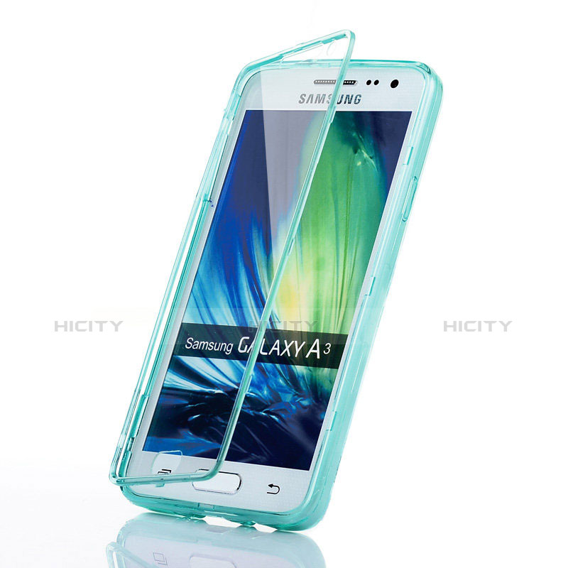 Samsung Galaxy A3 SM-300F用ソフトケース フルカバー クリア透明 サムスン ネイビー