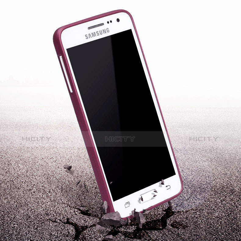 Samsung Galaxy A3 SM-300F用極薄ソフトケース シリコンケース 耐衝撃 全面保護 サムスン パープル