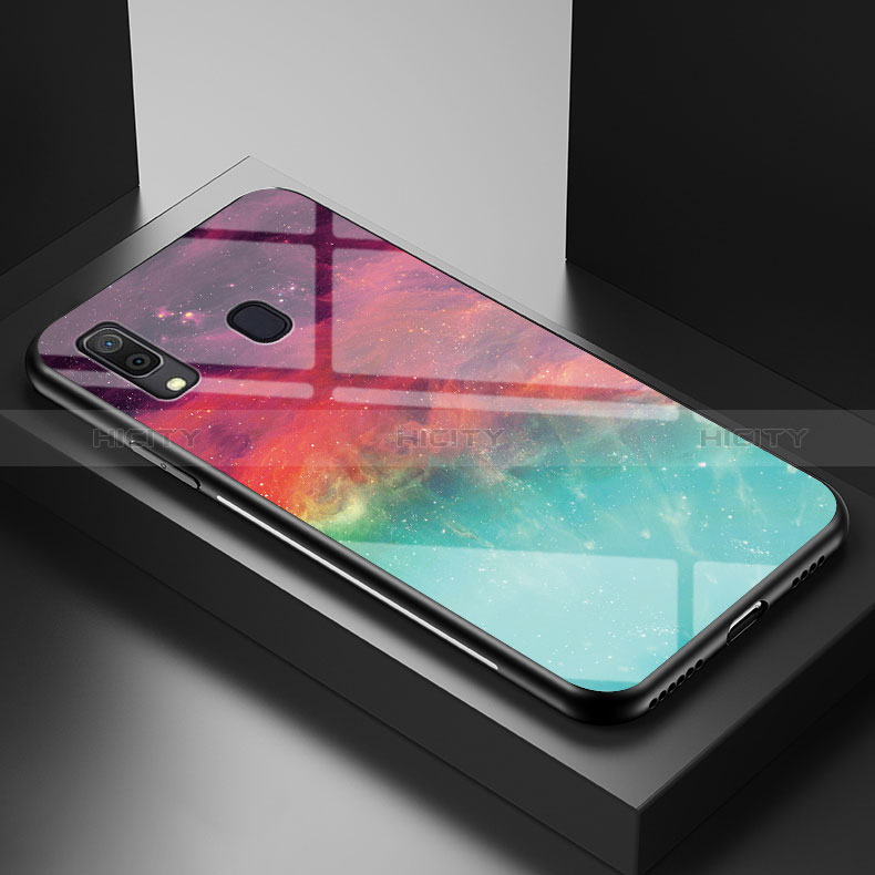 Samsung Galaxy A30用ハイブリットバンパーケース プラスチック パターン 鏡面 カバー LS1 サムスン レッド
