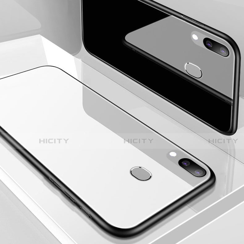 Samsung Galaxy A30用ハイブリットバンパーケース プラスチック 鏡面 カバー アンド指輪 マグネット式 サムスン 