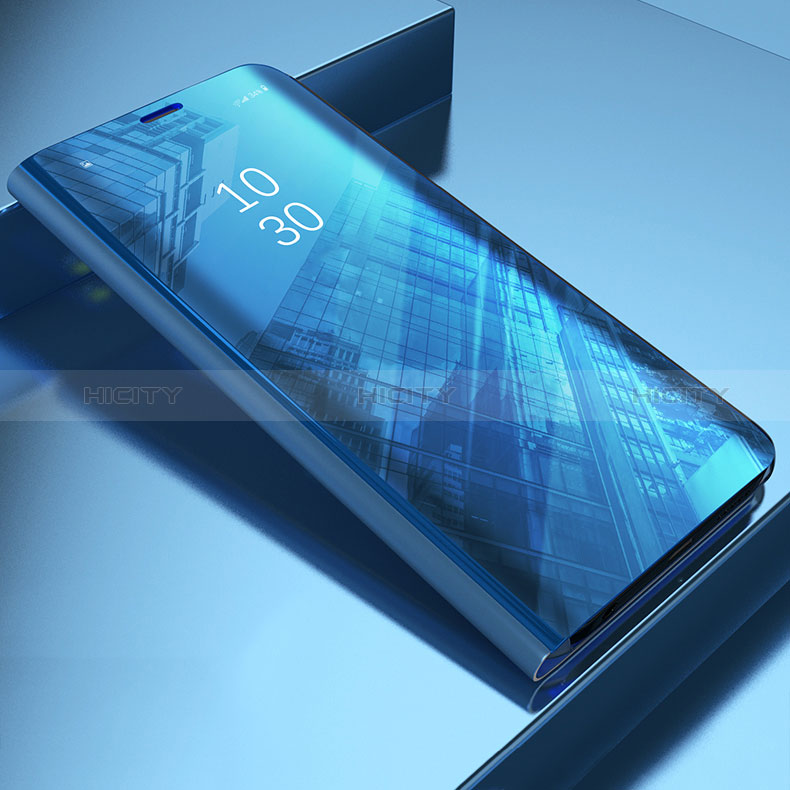 Samsung Galaxy A30S用手帳型 レザーケース スタンド 鏡面 カバー L03 サムスン ネイビー