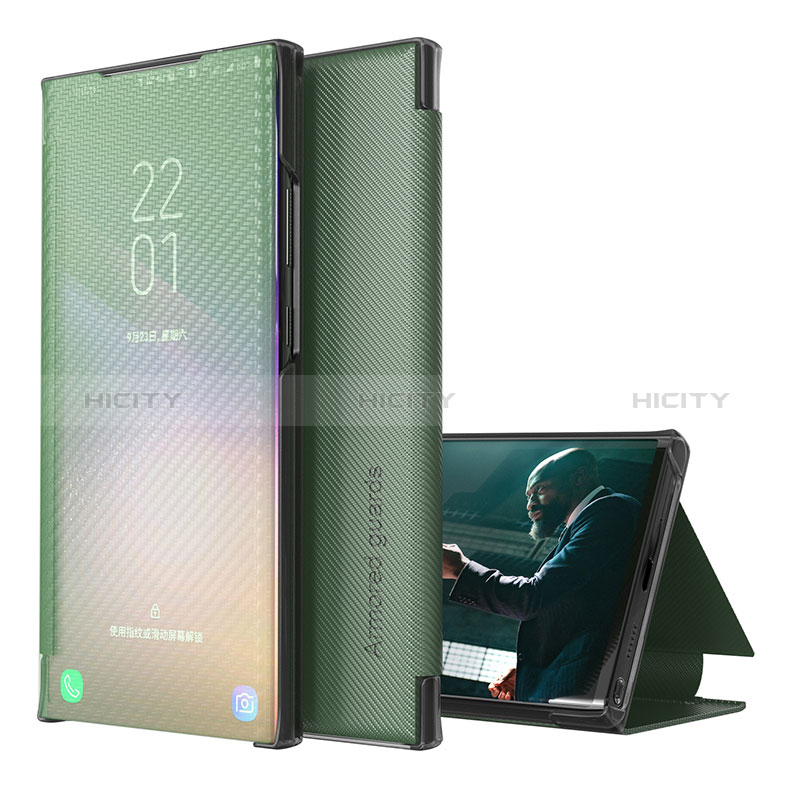 Samsung Galaxy A30S用手帳型 レザーケース スタンド カバー ZL1 サムスン グリーン
