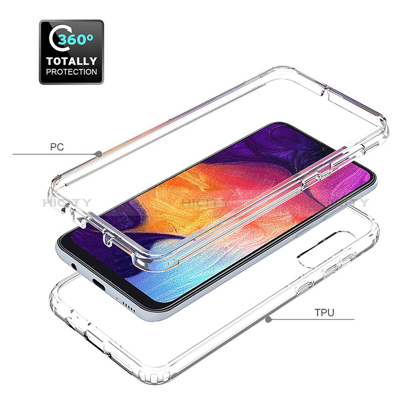Samsung Galaxy A30S用前面と背面 360度 フルカバー 極薄ソフトケース シリコンケース 耐衝撃 全面保護 バンパー 勾配色 透明 サムスン 