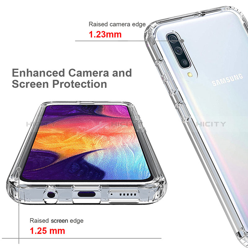Samsung Galaxy A30S用前面と背面 360度 フルカバー 極薄ソフトケース シリコンケース 耐衝撃 全面保護 バンパー 勾配色 透明 サムスン 