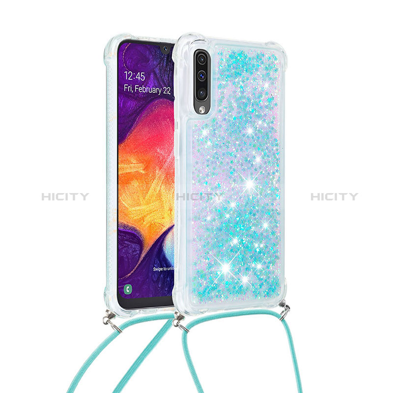 Samsung Galaxy A30S用シリコンケース ソフトタッチラバー ブリンブリン カバー 携帯ストラップ S03 サムスン 