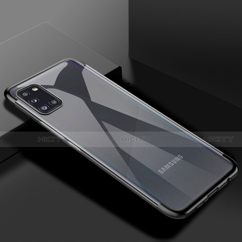 Samsung Galaxy A31用極薄ソフトケース シリコンケース 耐衝撃 全面保護 クリア透明 H01 サムスン ブラック