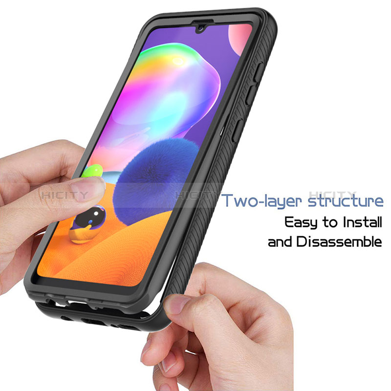 Samsung Galaxy A31用360度 フルカバー ハイブリットバンパーケース クリア透明 プラスチック カバー ZJ1 サムスン 