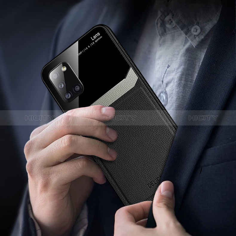 Samsung Galaxy A31用シリコンケース ソフトタッチラバー レザー柄 カバー FL1 サムスン 
