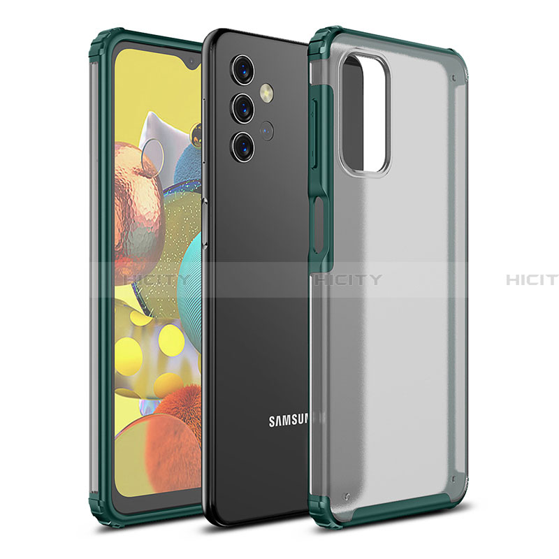 Samsung Galaxy A32 5G用ハイブリットバンパーケース クリア透明 プラスチック カバー WL1 サムスン グリーン